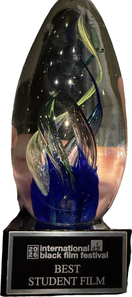 2026 International Black Film Festival Best Student Film glass trophy